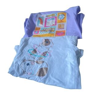 Cat & Jack short sleeve graphic shirt sz 6 set of 2